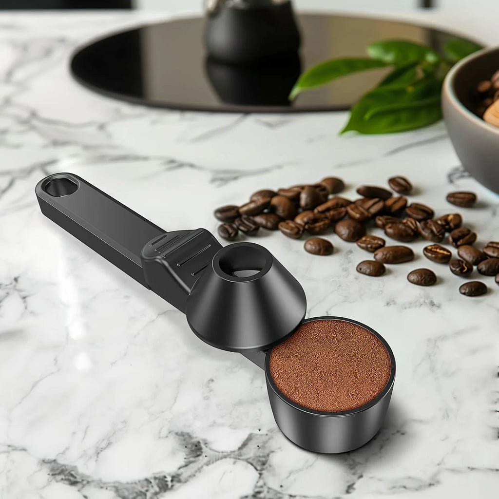 SmartFill™ Multi-Purpose Measuring Scoop & Funnel – Easy Filling Tool for Coffee, Protein Powder, Tea & More