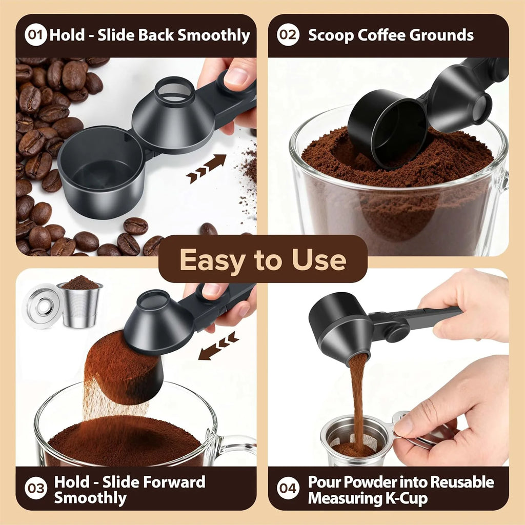 SmartFill™ Multi-Purpose Measuring Scoop & Funnel – Easy Filling Tool for Coffee, Protein Powder, Tea & More
