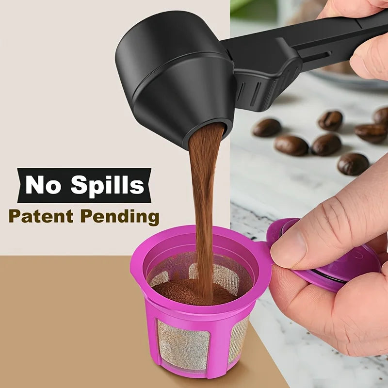 SmartFill™ Multi-Purpose Measuring Scoop & Funnel – Easy Filling Tool for Coffee, Protein Powder, Tea & More