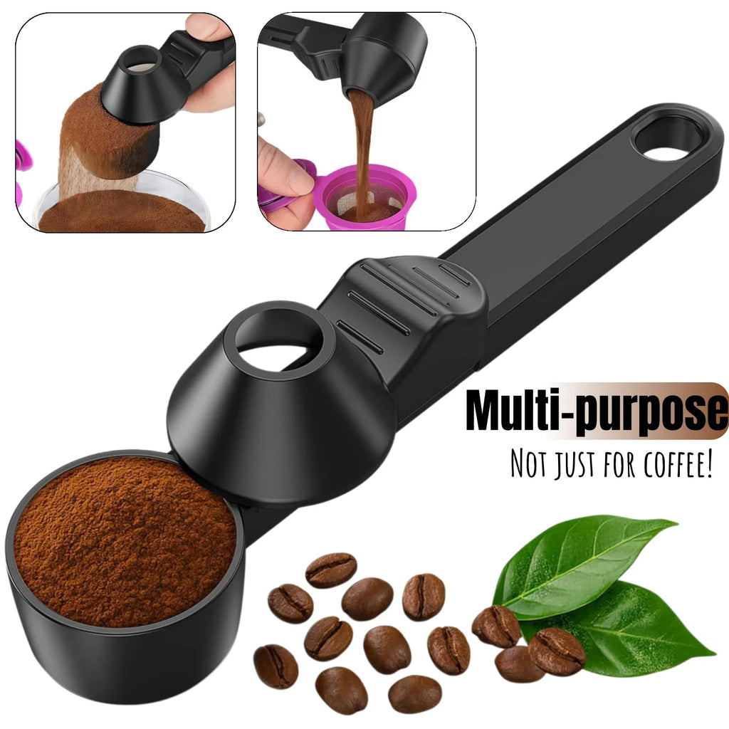 SmartFill™ Multi-Purpose Measuring Scoop & Funnel – Easy Filling Tool for Coffee, Protein Powder, Tea & More