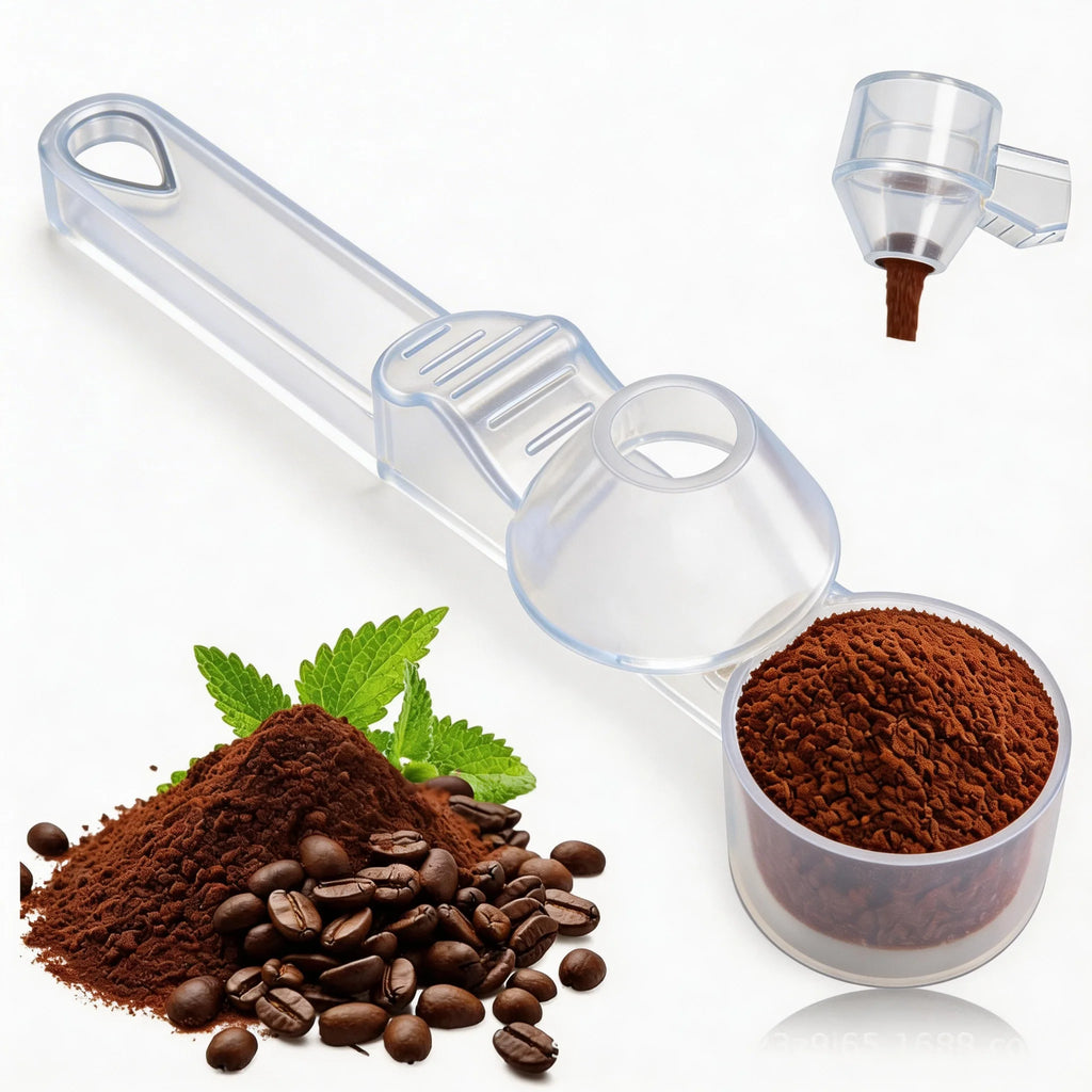 SmartFill™ Multi-Purpose Measuring Scoop & Funnel – Easy Filling Tool for Coffee, Protein Powder, Tea & More