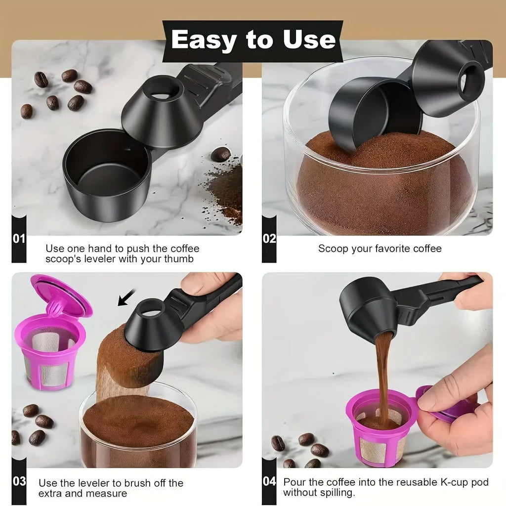 SmartFill™ Multi-Purpose Measuring Scoop & Funnel – Easy Filling Tool for Coffee, Protein Powder, Tea & More